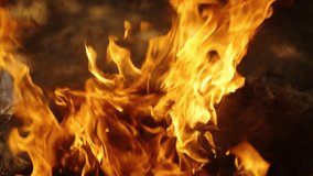 Large flames rise from sacred fire during Mayan ceremony - Powered by Shutterstock - Get 15% off with code: PIKWIZARD15