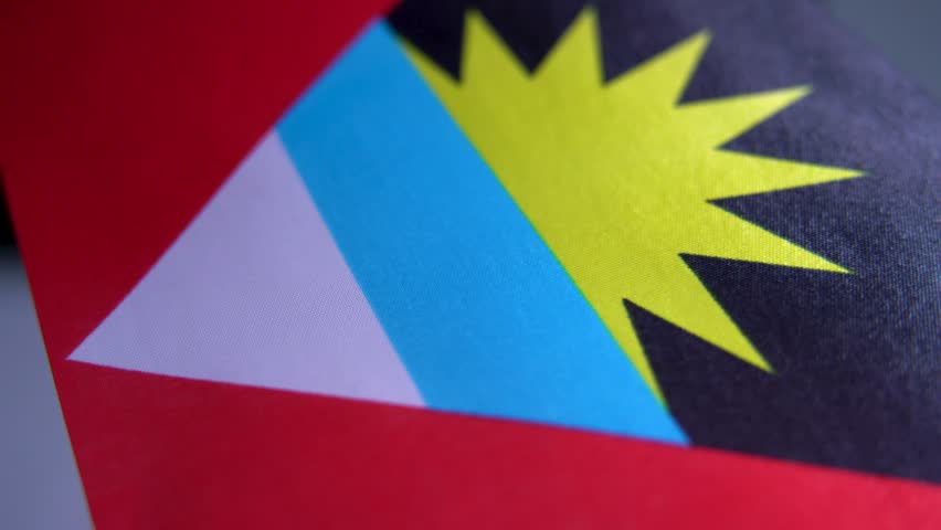 Antigua And Barbuda Flag Fabric Texture Detail