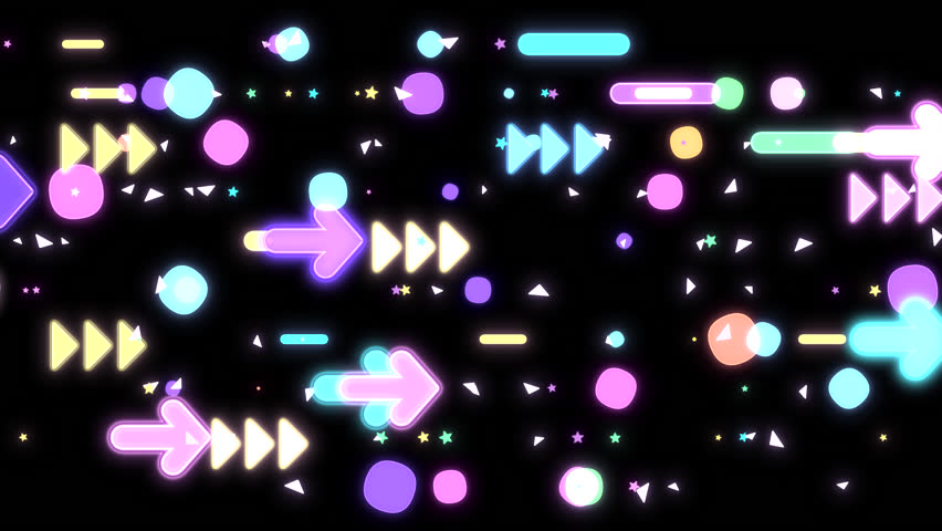 Neon arrows and lines motion graphics. (loop)