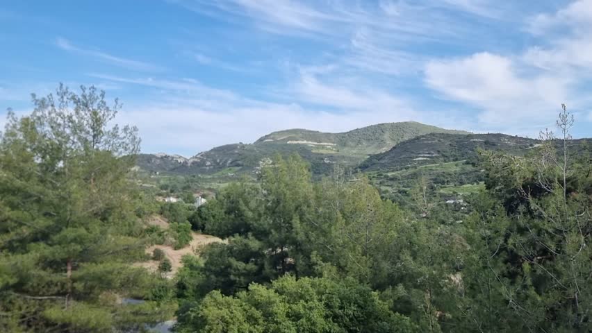 Forested rolling hills in Cyprus Troodos mountains