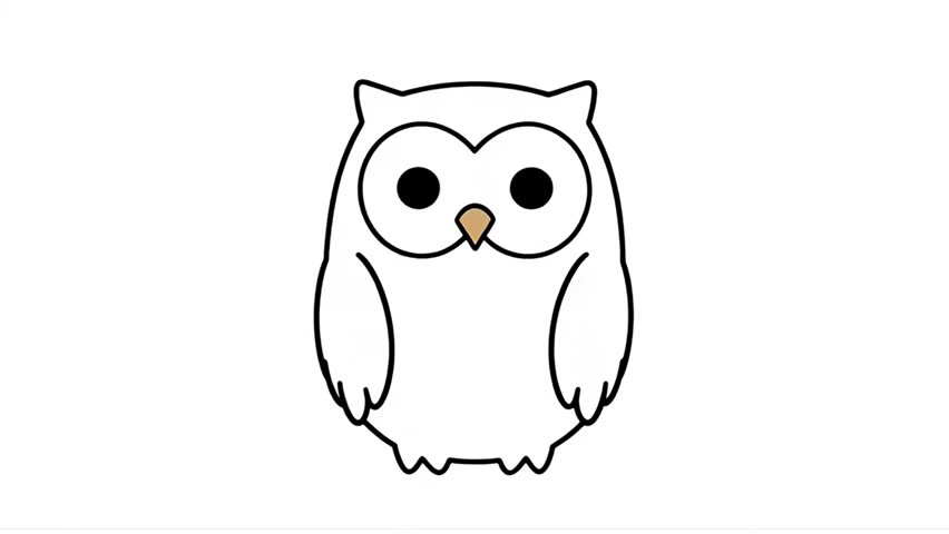Cute Cartoon Baby Snowy Owl, Cute Cartoon Owl Vector Illustration Isolated on White Background
Animation