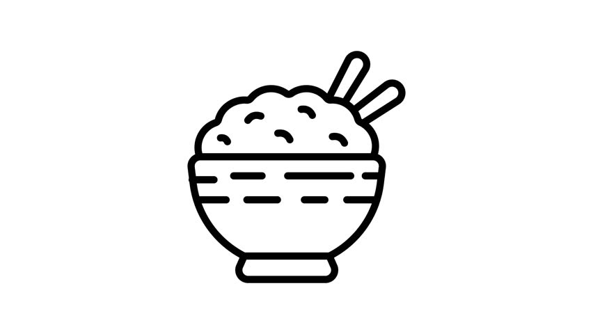 Get your hold on this trendy animated icon of rice bowl in editable style