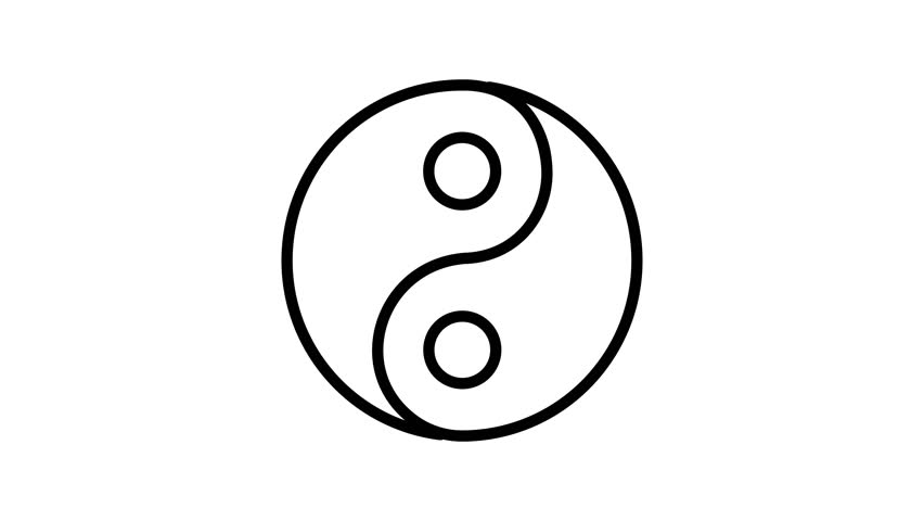 A chinese yin yang symbol animated vector design isolated on white background