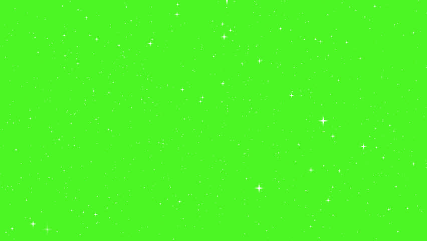  Sparkling stars and particles, shimmering glitter dust trails appearing and sinking smoothly, flicker on greenscreen background 4k animation