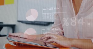Binary code and financial data animation over businesswoman working in office. technology, finance, digital, analytics, investment, economy - Powered by Shutterstock - Get 15% off with code: PIKWIZARD15
