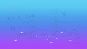 Opening gradient equations appearing and numbers drifting clustering fading visualizing data flow. Digital, abstract, modern, data, visualization, technology, motion - Powered by Shutterstock - Get 15% off with code: PIKWIZARD15