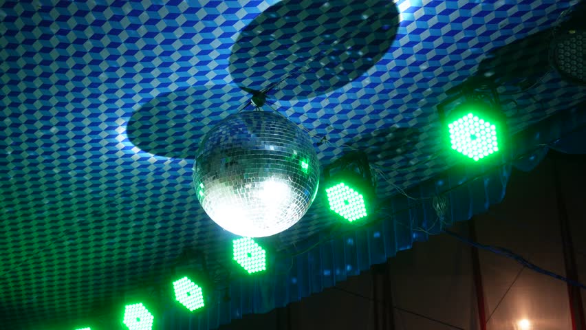 Green LED Hex Disco Ball Ceiling Geometric Glow