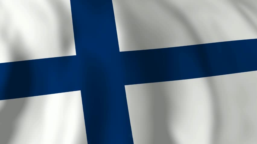 Finland Flag waving texture 3D illustration 1080p Footage