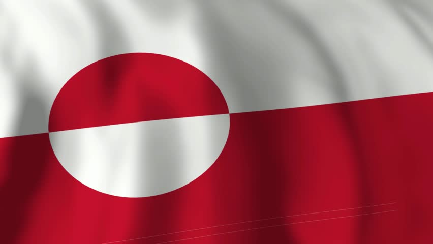 Greenland Flag waving texture 3D illustration 1080p Footage
