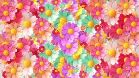 Looped 3D Background Animation of Randomly Rotating Colorful Flowers - Powered by Shutterstock - Get 15% off with code: PIKWIZARD15