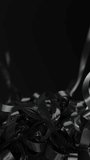 Clew of black stripes unravel animation. Shiny dark stripes unfold. 3d render animation Vertical video - Powered by Shutterstock - Get 15% off with code: PIKWIZARD15