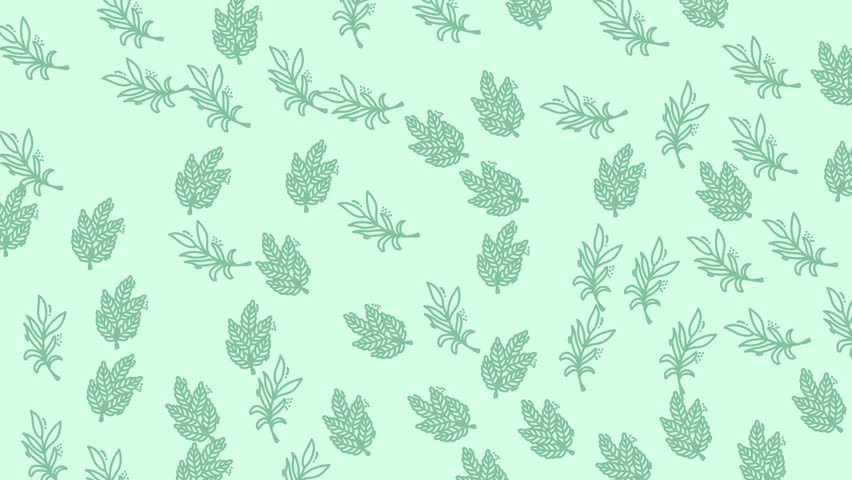 Green floral cartoon doodle pattern with fun minimalist lines, ideal for backgrounds, wallpapers, packaging, textiles, and playful digital designs.