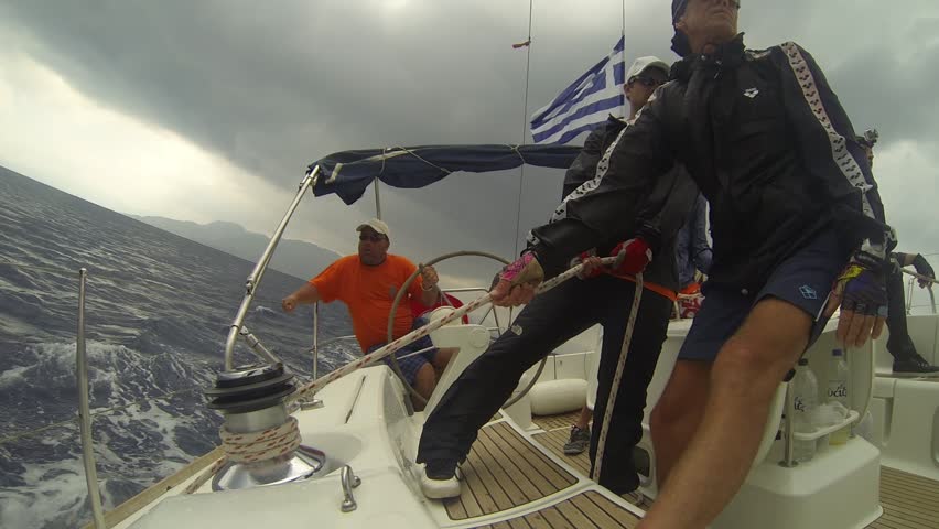 PELOPONNESE, GREECE- MAY 9: Unidentified sailor participates in 9th spring