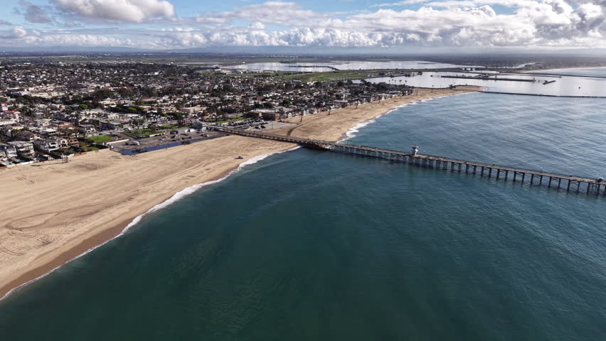 Seal Beach Pier Aerial View California Coast