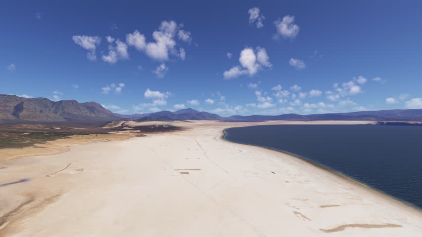 3D - Drone aerial view of Lac 'Assal. Djibouti