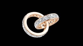 Two Interlocked Diamond Eternity Rings, wedding bands,  Rotating Loop  animation with Alpha Channel - Powered by Shutterstock - Get 15% off with code: PIKWIZARD15