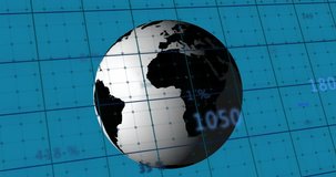Animation of data processing over globe. Global computing, digital interface and data processing concept digitally generated video. - Powered by Shutterstock - Get 15% off with code: PIKWIZARD15