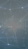 Vertical video: Flare growing causing nodes lighting and lines forming mesh drifting showing links. Network, lattice, glow, pulse, triangular, neon, vertical video - Powered by Shutterstock - Get 15% off with code: PIKWIZARD15