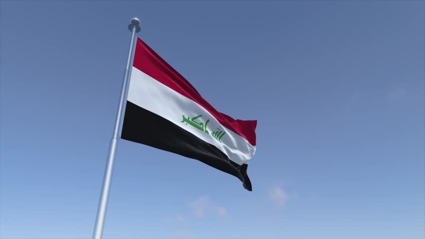 Iraq Flag Waving Animation Cinematic 4K Motion Background