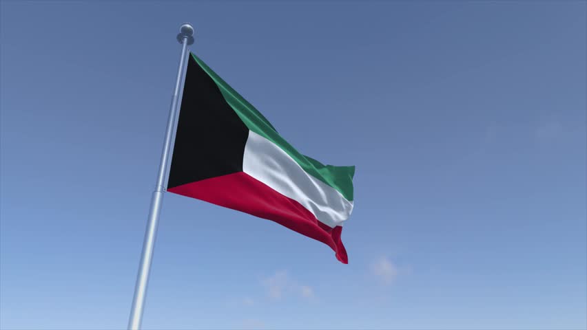 Kuwait Flag Background Broadcast Ready 4K