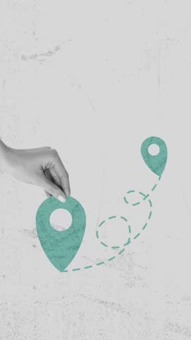 Animated location pointer. animated pin map animated icon. location icon. GPS location pointer motion video on white background. motion graphics