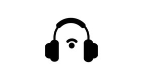 Wireless headphones with wifi symbol on white background wireless audio connectivity - Powered by Shutterstock - Get 15% off with code: PIKWIZARD15