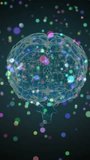 Vertical video: 3D brain rotating and pulsing with bokeh appearing, starting spin, showing activity. Neural, synapse, holographic, translucent, particles, parallax, vertical video - Powered by Shutterstock - Get 15% off with code: PIKWIZARD15