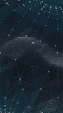 Vertical video: 3D network mesh lighting up and pulsing as light wave revealing dense binary field. Holographic, grid, nodes, visualization, data, digital, vertical video - Powered by Shutterstock - Get 15% off with code: PIKWIZARD15