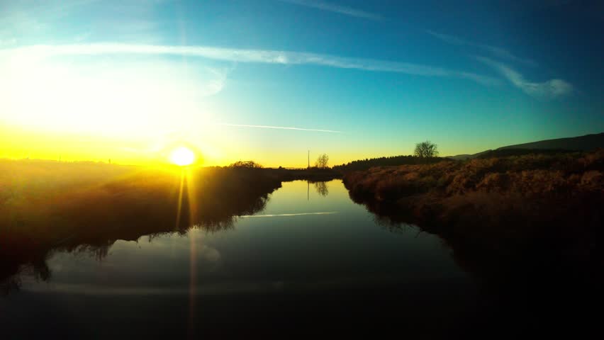 Maple Ridge sunset over river and under bridge ND8