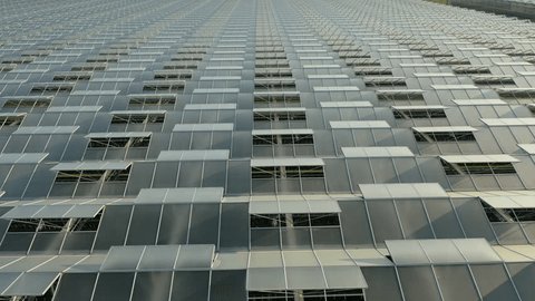 Low Altitude Lateral Drone over Greenhouse Complex
