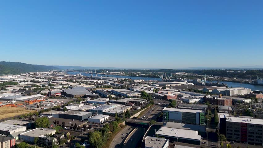Drone shot of Northwest Portland, Oregon.