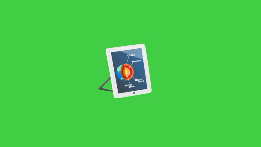 Back to school animation tablet knowledgeForAll,sstktechnology,green background 