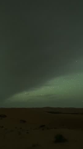 Vertical Night Milky Way Galaxy Timelapse Drone Starry Sky Motion