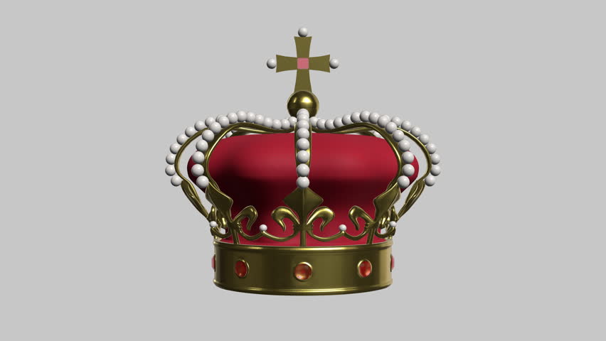 3D animation of golden crown