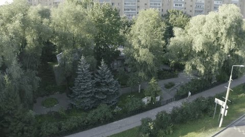 Drone Orbit above Historic Building Chekhov