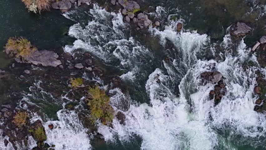 Aerial close-up of the Snake River