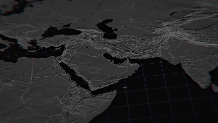 Map of Iran under attack. Visualization of military escalation.