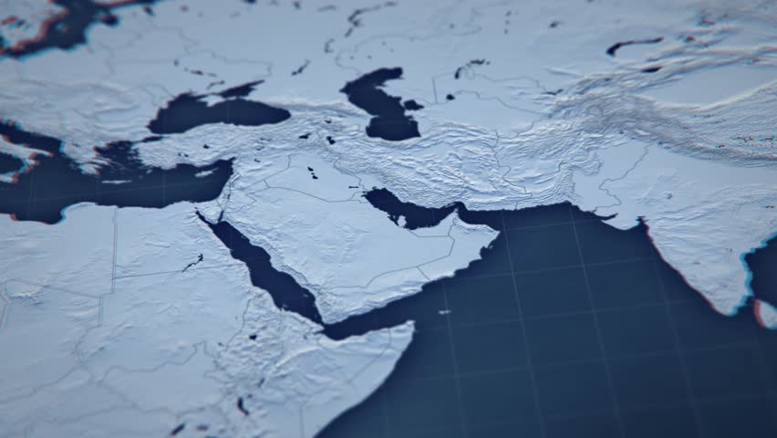 Map of Iran under attack. Visualization of military escalation.