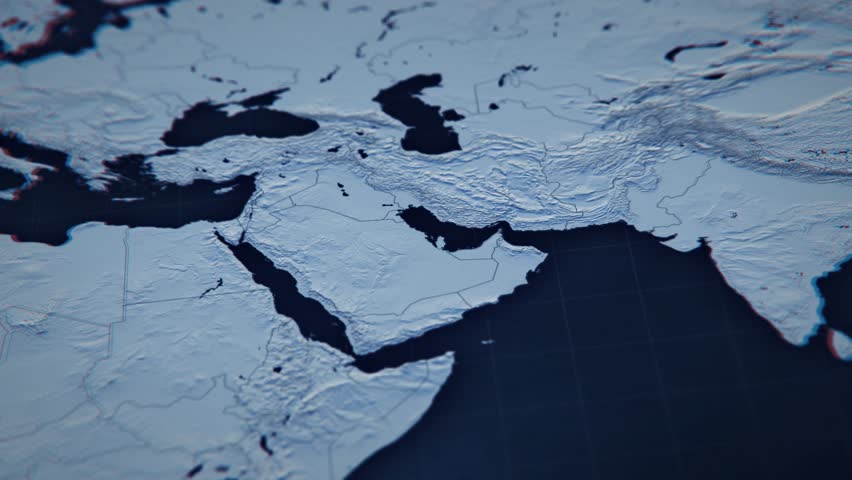 Map of Iran under attack. Visualization of military escalation.