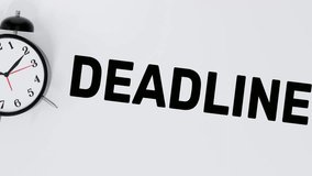 4K 3D Video Animation of Deadline and Time Pressure Concept, Alarm Clock with Deadline Text for Productivity, Time Management and Business Stress - Powered by Shutterstock - Get 15% off with code: PIKWIZARD15