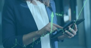 Analyzing financial data over businesswoman using tablet. Finance, data analysis, technology, professional, analytics, office - Powered by Shutterstock - Get 15% off with code: PIKWIZARD15