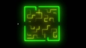 Glowing Green Neon Maze Pathway with Bright Arrow Transition Animation Digital Glitch Effect futuristic pathway - Powered by Shutterstock - Get 15% off with code: PIKWIZARD15