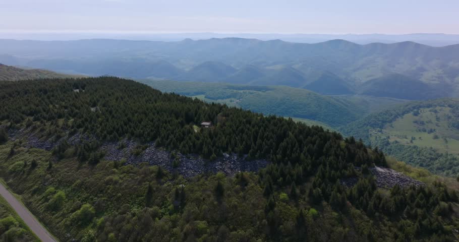 Expansive forest canopy and distant ridges at Spruce Knob West Virginia