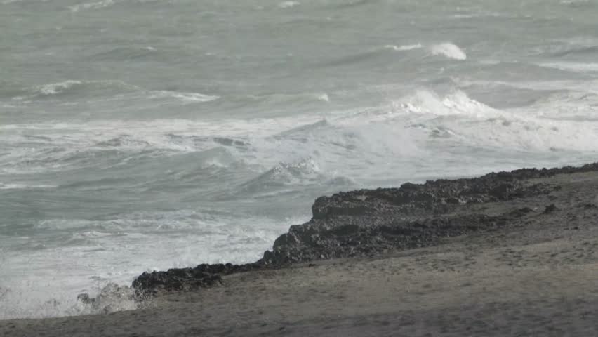 4k video of crashing waves at Blowing Rocks Preserve in Hobe Sound, Florida, USA