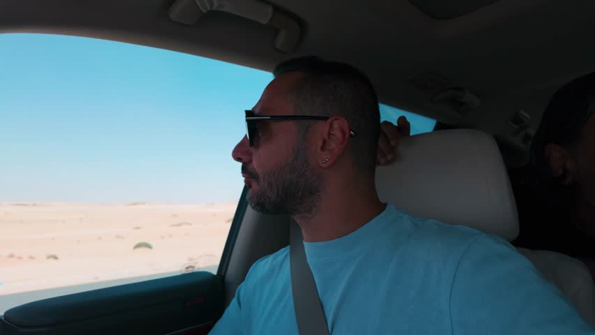 A tourist on the way to luxury hotel in Salwa Beach, Qatar