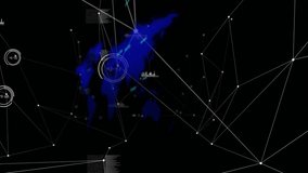 Thin lines and nodes fading, target counting down, beam shooting to Europe, forming global network. Global connectivity, data visualization, network infrastructure, digital mapping, technological - Powered by Shutterstock - Get 15% off with code: PIKWIZARD15