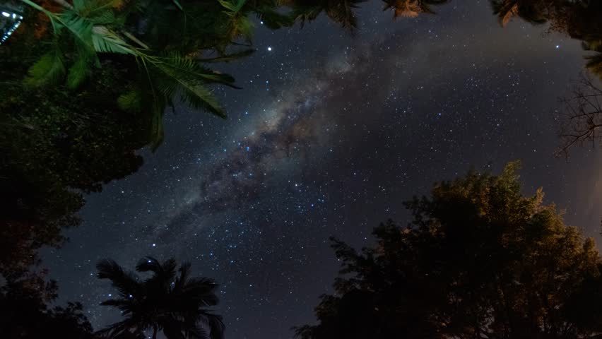 Starry Night Sky With Milky Way View