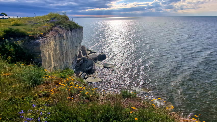 Pakri Cliff in Estonia natural landmark North Estonian limestone cliff system Baltic Sea