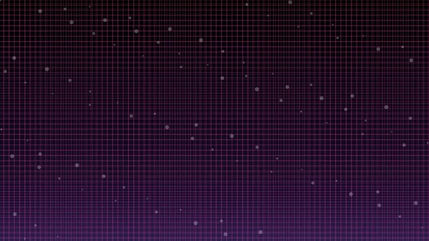 An abstract digital circuit board background featuring a gradient of dark purple to light purple, with numerous small, glowing white dots scattered across the surface, creating a futuristic and techn.