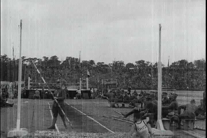 1910s - An American boxer wins a boxing bout at the Allied meet in Join Le Pont, France.